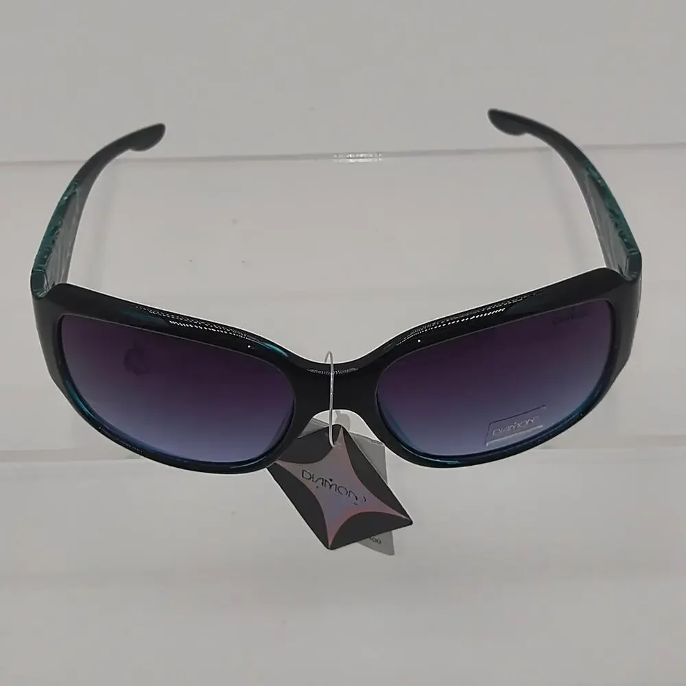 Diamond sunglasses with blue and